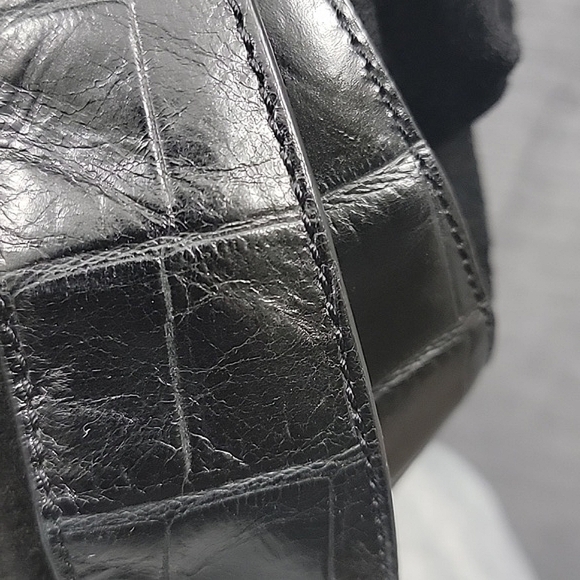 Donald J Pliner "Tahoe" Black Suede Leather Hobo Satchel Shoulder Bag - Picture 8 of 13